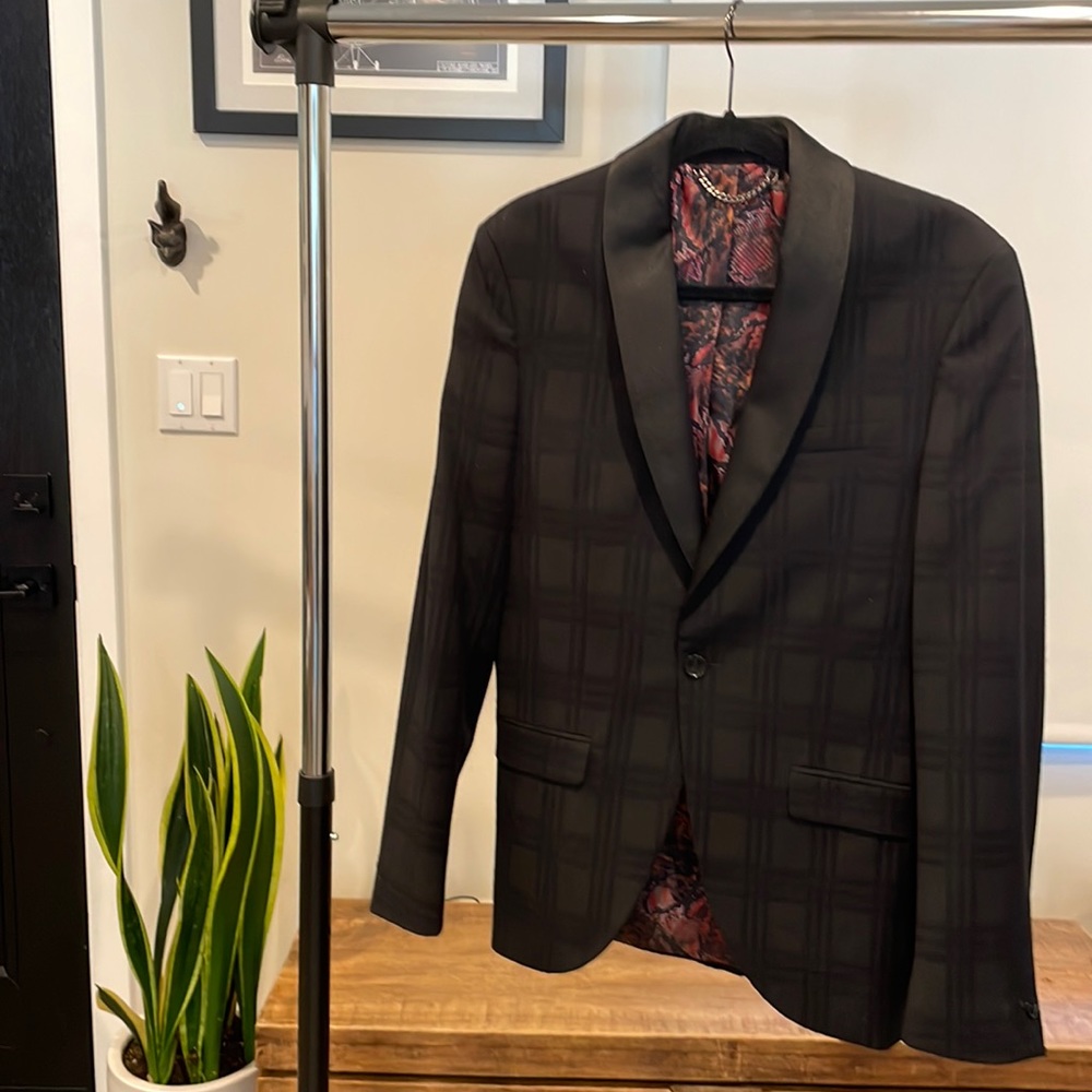 Never worn Topman black slim fit size 36 reg. blazer w/ 3 inside working pockets